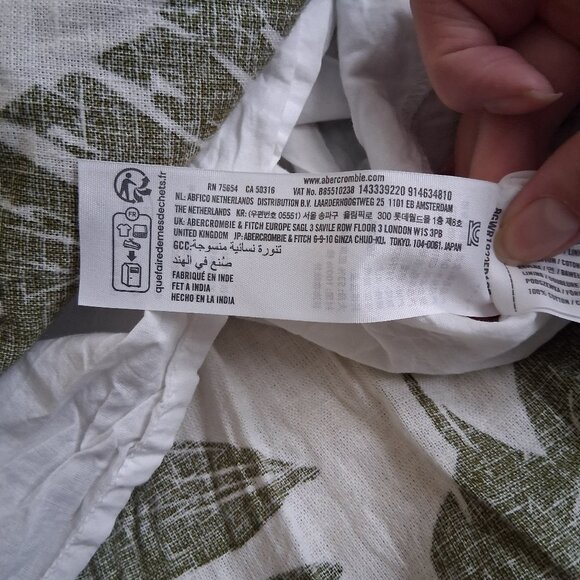 Abercrombie & Fitch Women's XLP Green Tropical Print Linen Blend Maxi Skirt - Picture 9 of 15